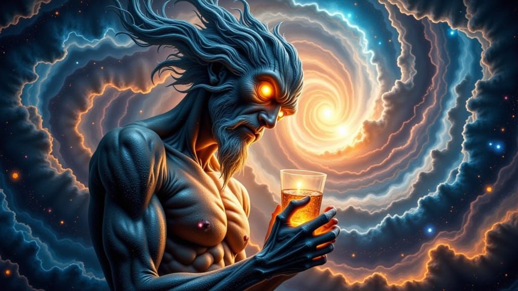 Fractal Deity Emerges from Cosmic Galaxy