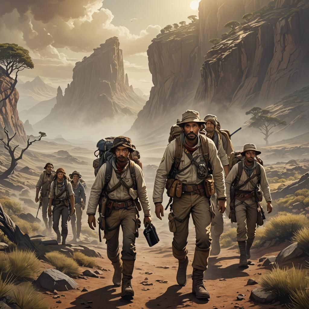 Explorers Journey Through Unknown Lands