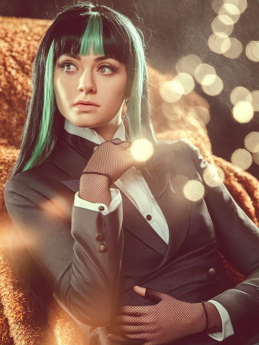 Emo Goth Jedi Ariel Portrait with Bokeh