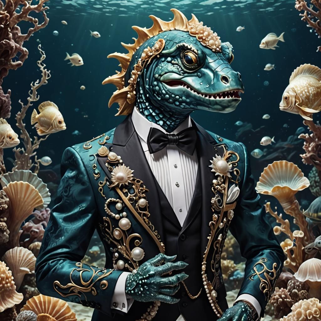 Baroque Sea Monster in Deep-Sea Tuxedo