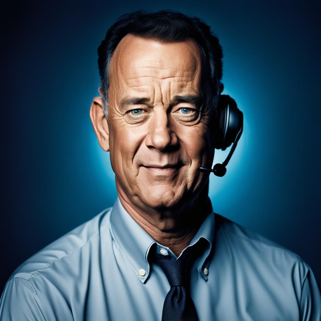 Tom Hanks as Call Center Agent: Professional Portrait