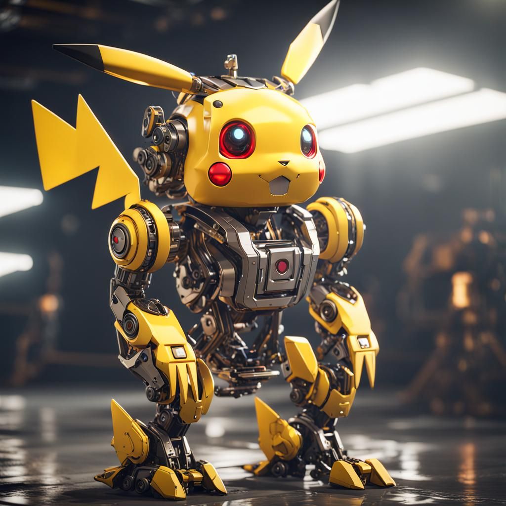 Futuristic Robot Pikachu in Sci-Fi Style