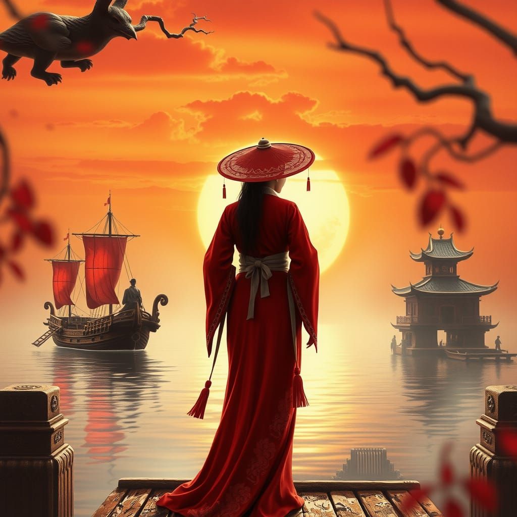 Red Chinese Woman 3