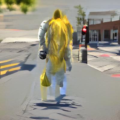 Hazmat Suit Wanderer in Hyperrealistic 8K