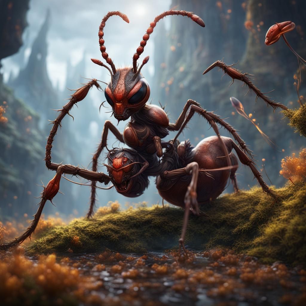 Fantastical Ant King Concept Art in Deep Color