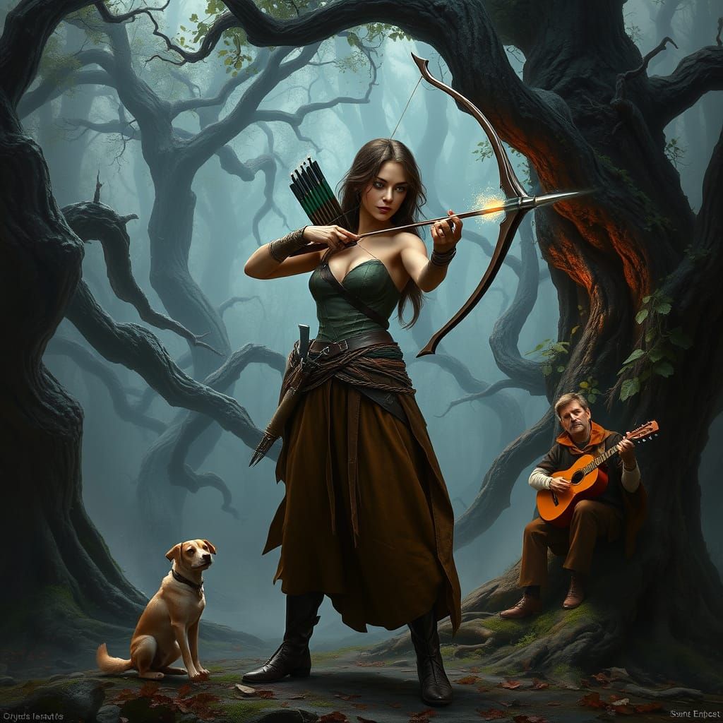 Star Trek Sylvan Ranger in Brown Cloak, Crossbow, Ancient Fo...