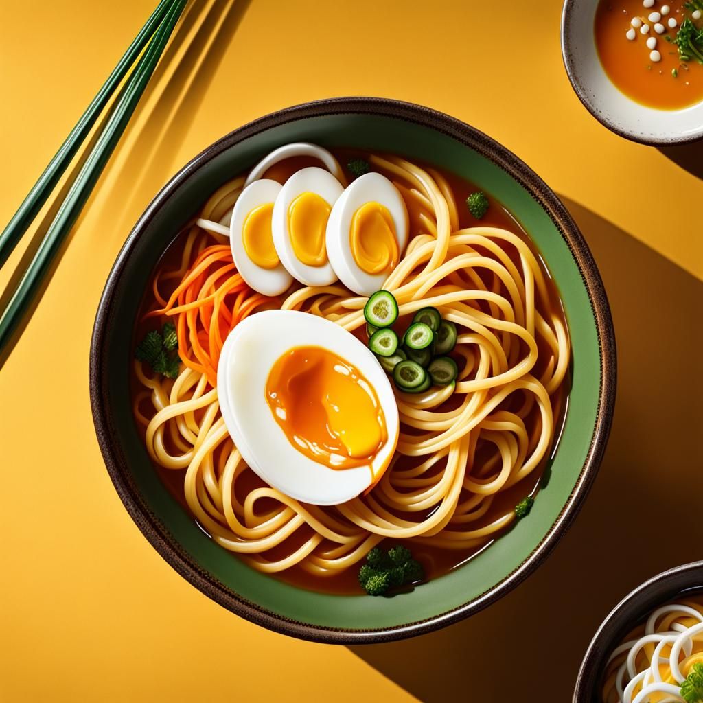 Detailed Ramen Bowl in Cinematic Digital Art