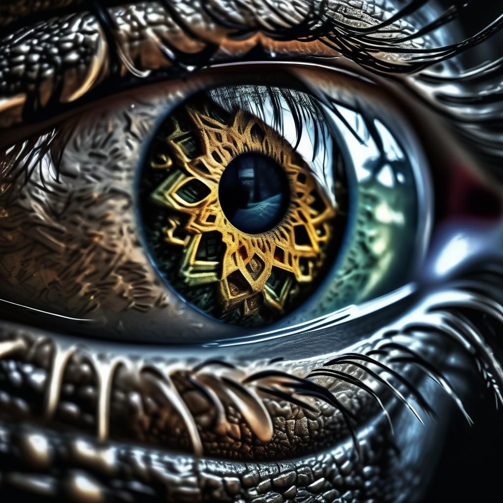 Hyperrealistic Eye with Intricate Details in HDR