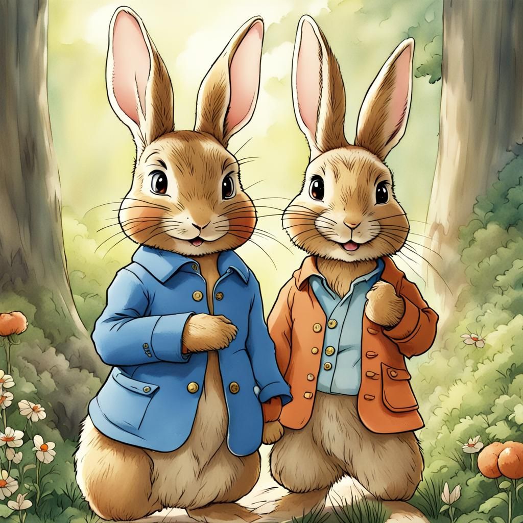 Peter Rabbit in 70s Anime Style