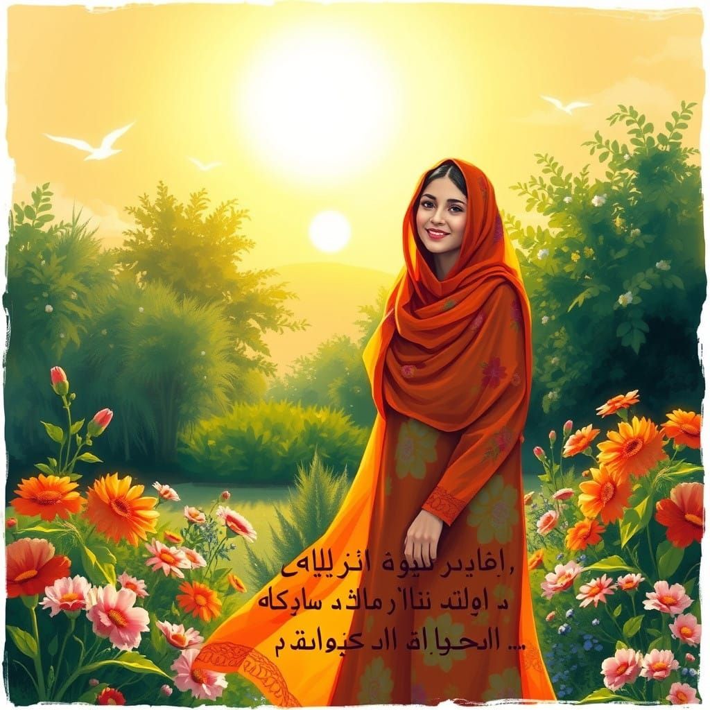 Serenity in a Vibrant Garden at Sunrise