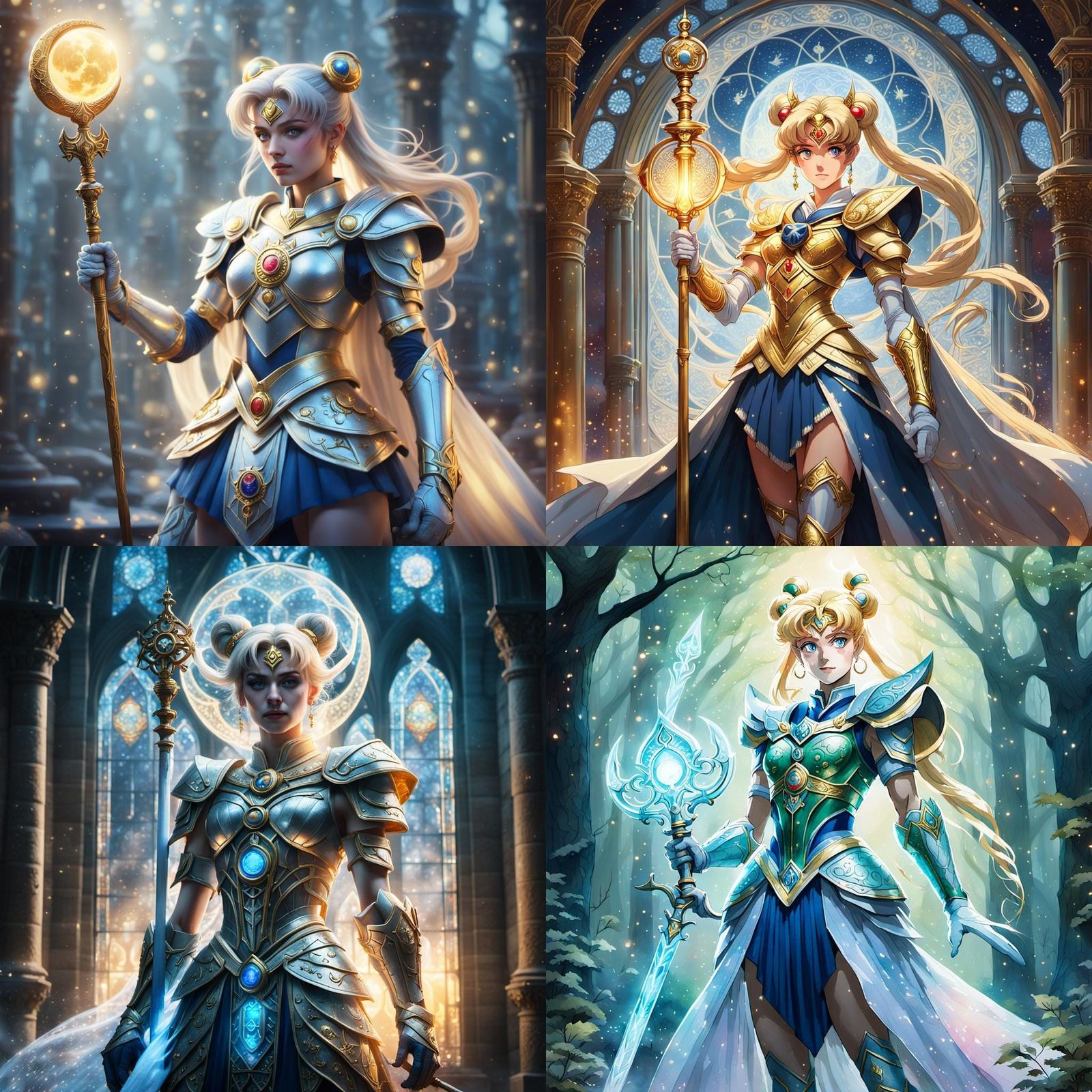 Sailor Moon as Armored Cleric in Ethereal Fantasy