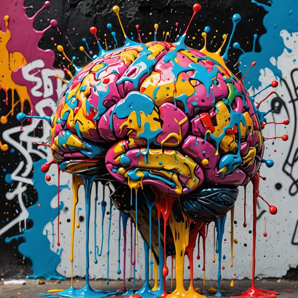 Brain Wash Graffiti Art in Splash Style