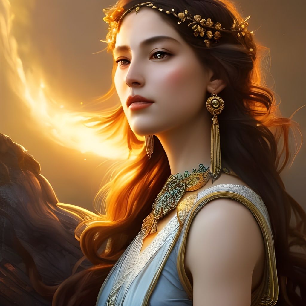 Hebe, Goddess of Youth: Detailed Artstation Portrait
