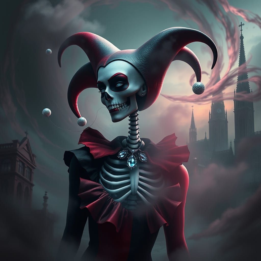 Surreal Dark Fantasy Portrait of Harley Quinn as Half Woman ...