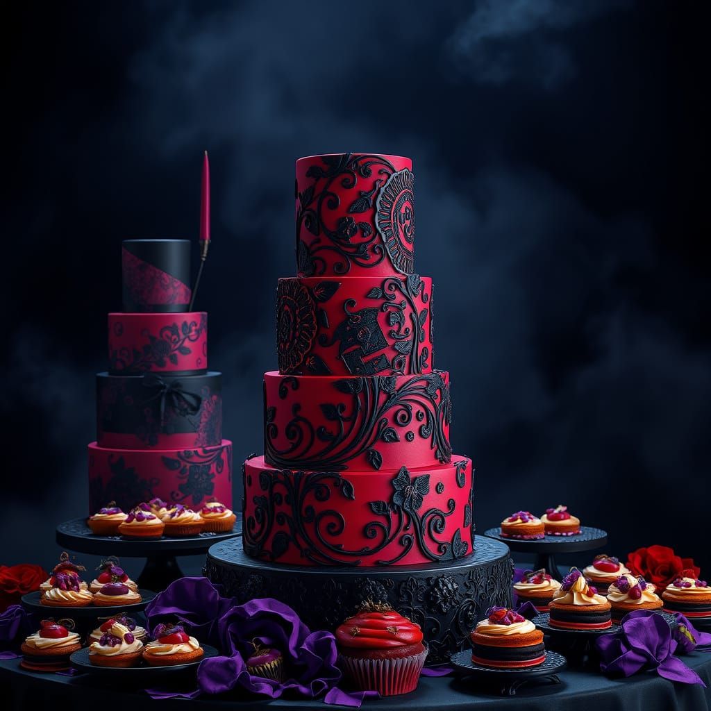 towering gothic cakes