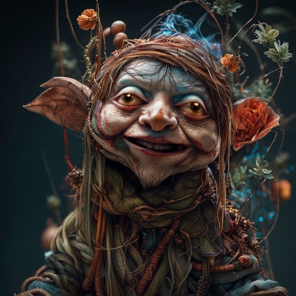 Friendly Cute Puppet: Detailed Digital Art