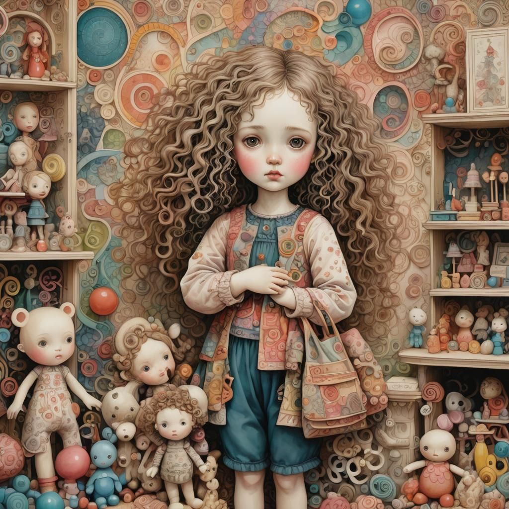 Dreamlike Child's Room with Doll, Pop Surrealism