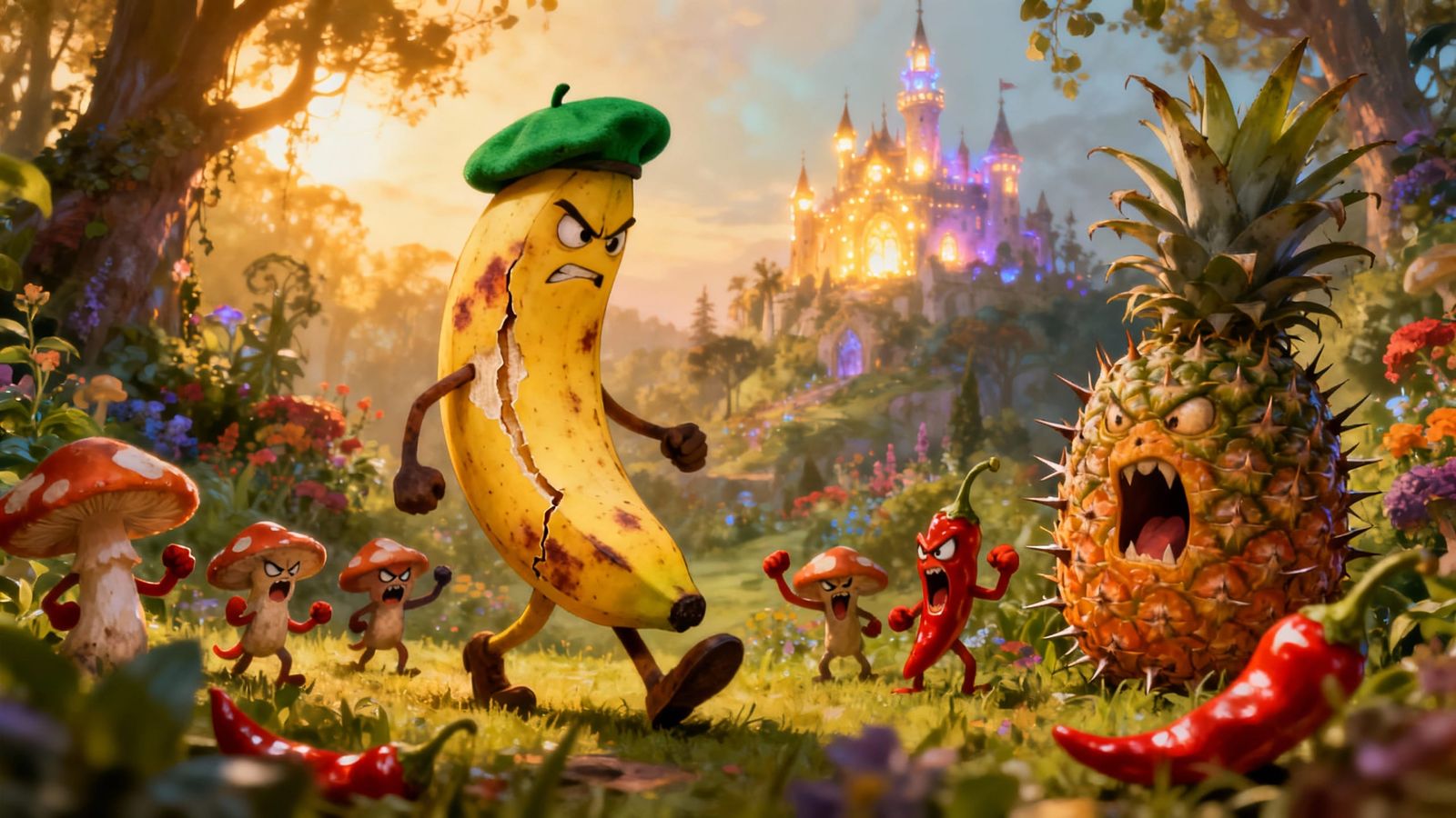 Rotten Banana Battles Mean Mushrooms and Angry Pineapple