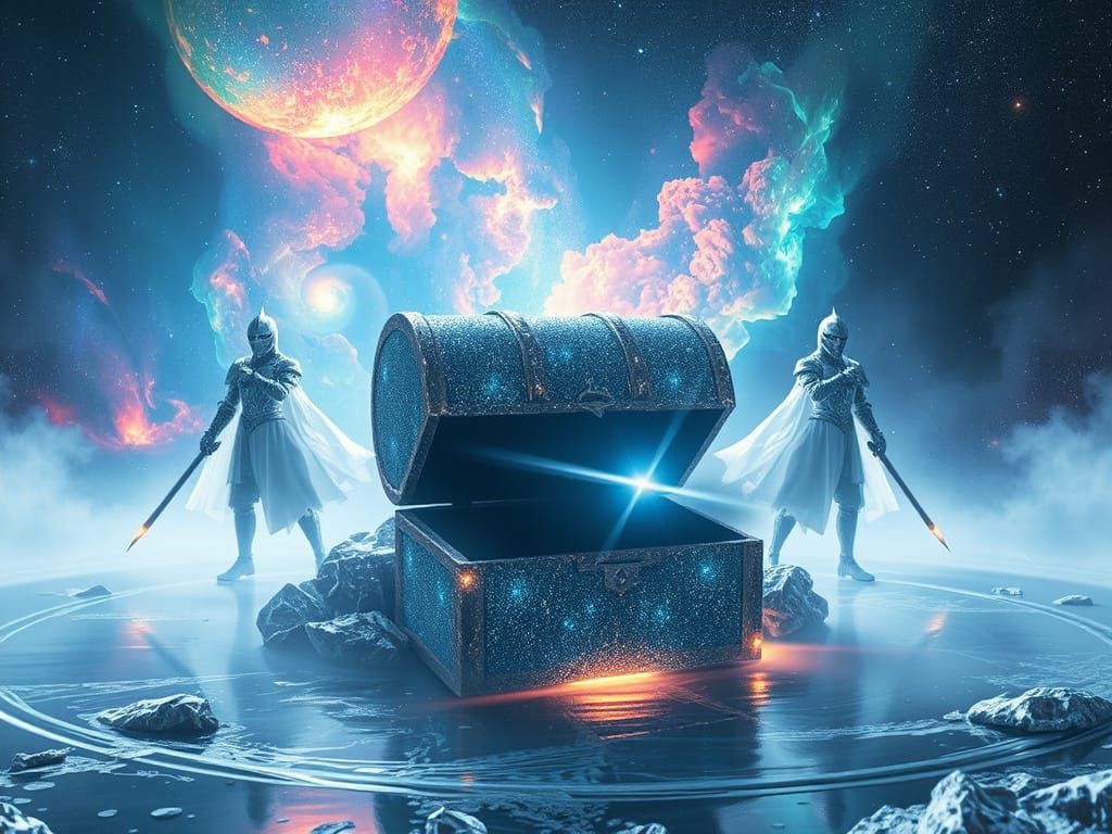 Starlight Treasure Chest guarded by Ethereal Knights