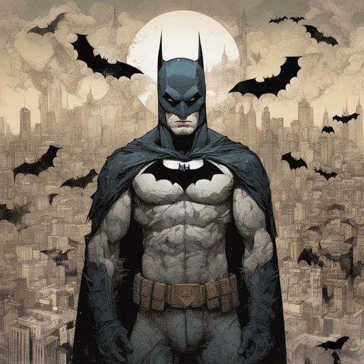 Batman Silhouette in Graphic Style