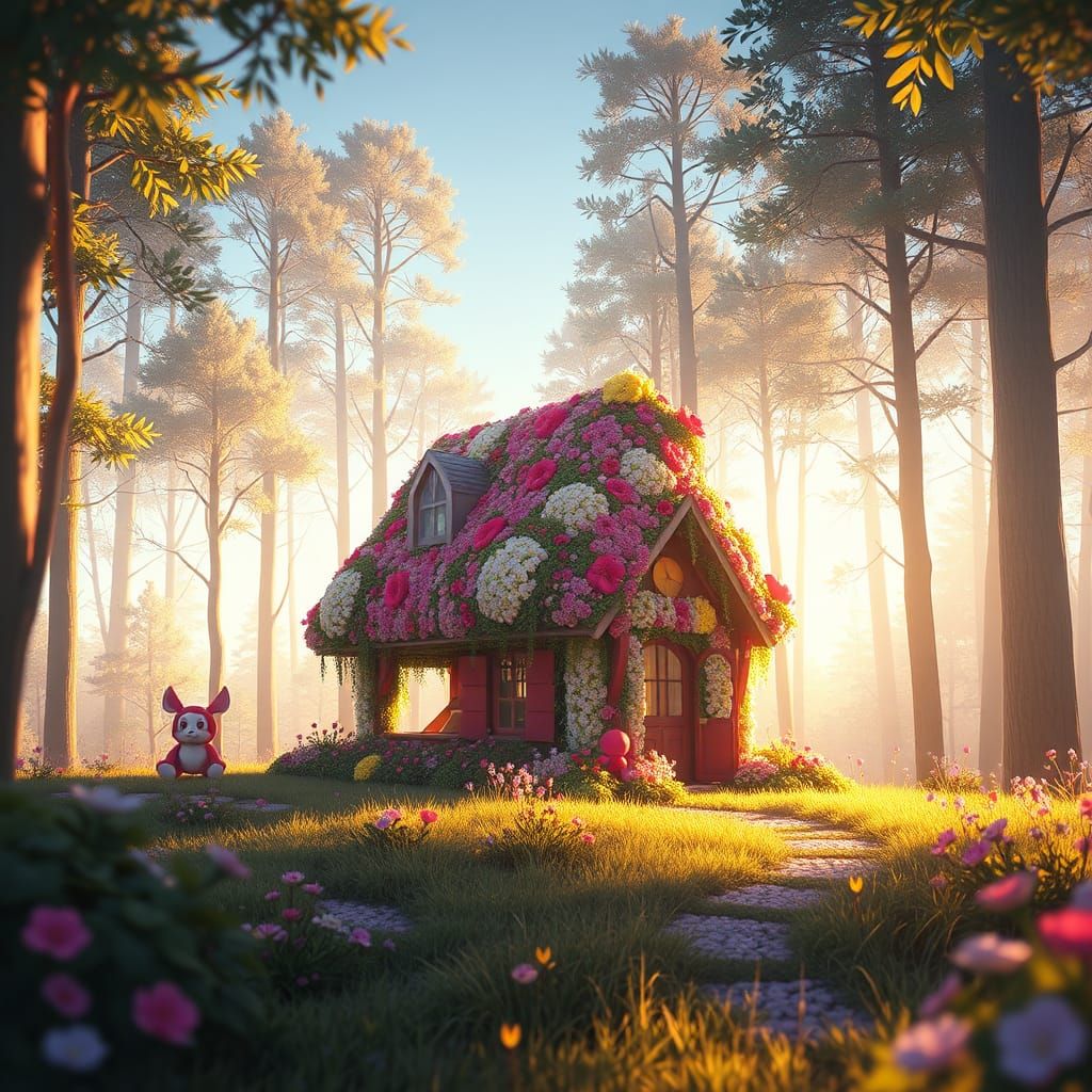 Floral Fantasy House in Morning Light