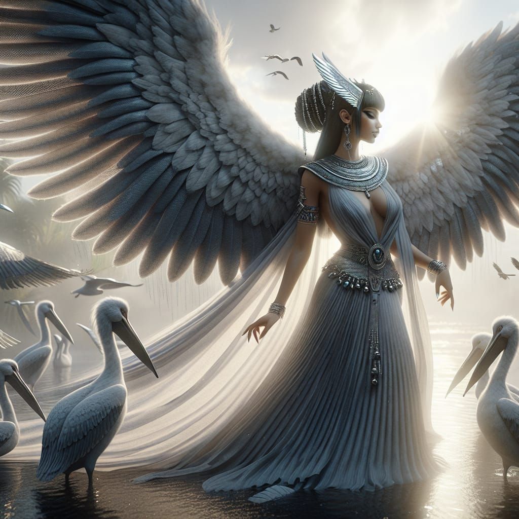 Egyptian Goddess Henet Manifests with Wings