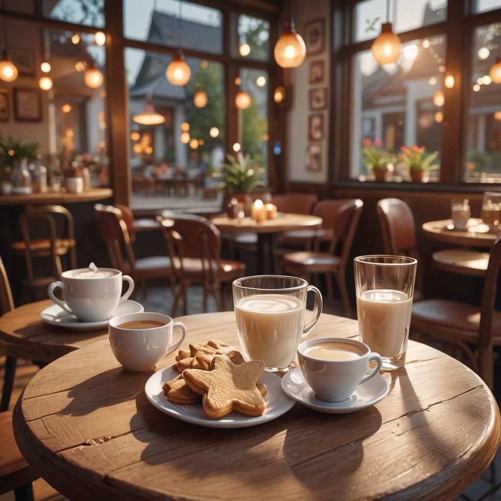 Cozy Cafe with Fox Cookie Concept Art