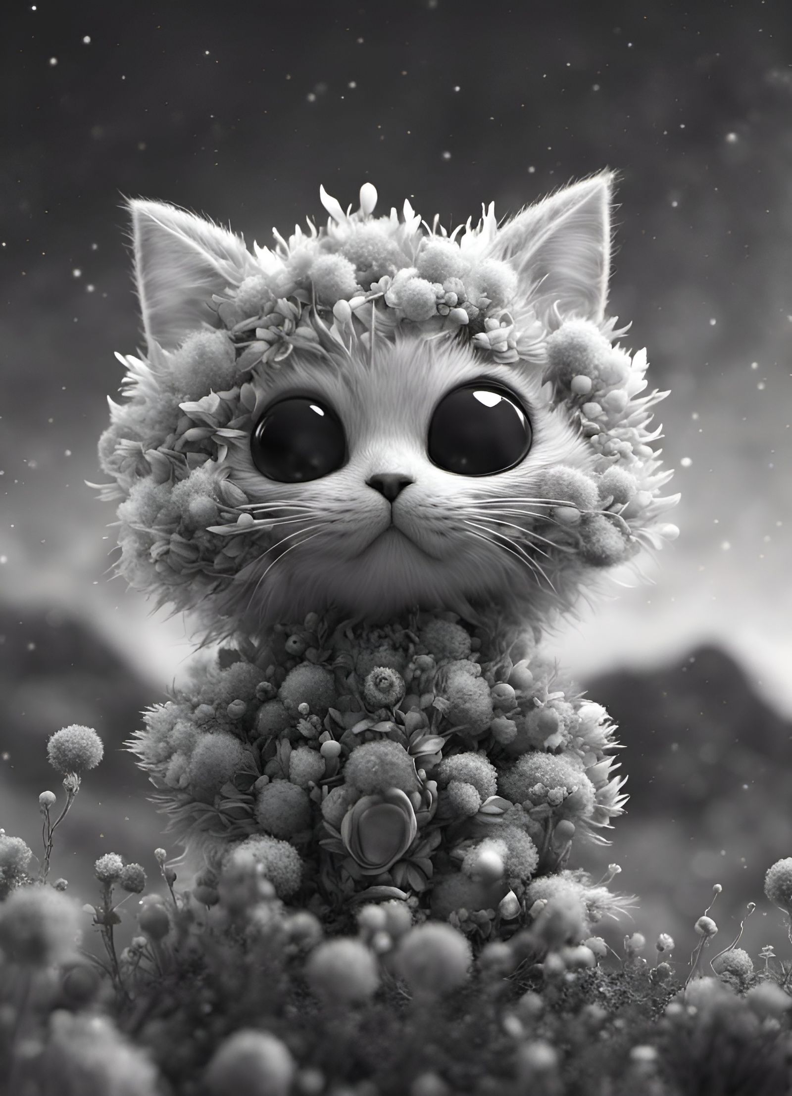 Alien Kitty in Space: A Digital Art Still