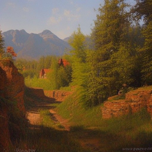 Poland Landscape in Oil Painting Style