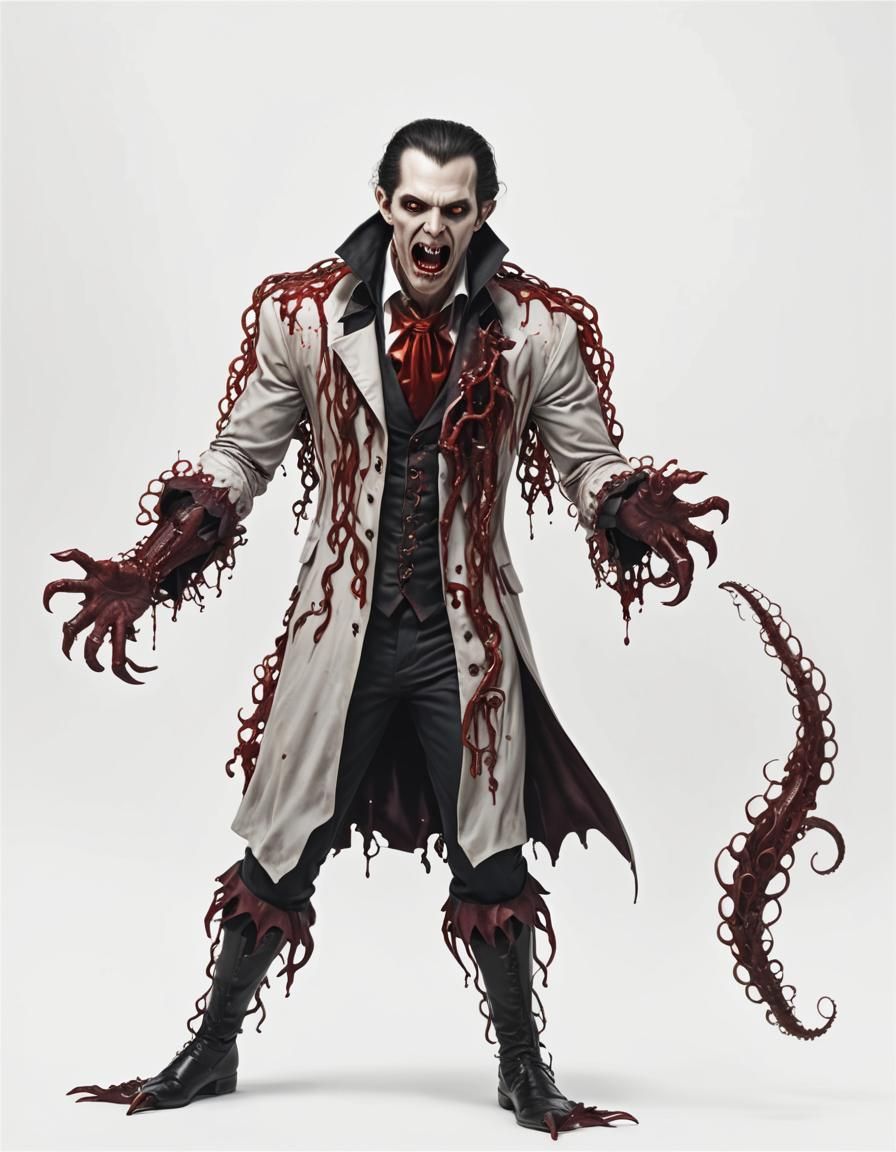 Bloodthirsty Vampire in Dark Horror Scene