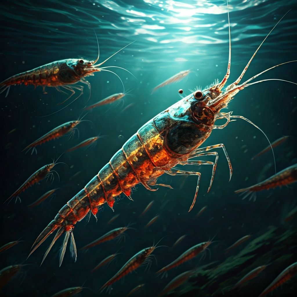 Brine Shrimp School Against Current Matte Painting