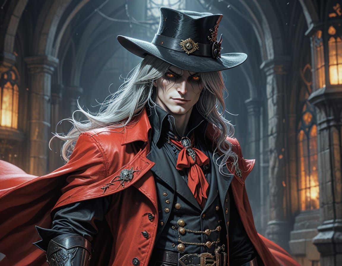 Anime-Inspired Alucard Concept Art in 8K Resolution