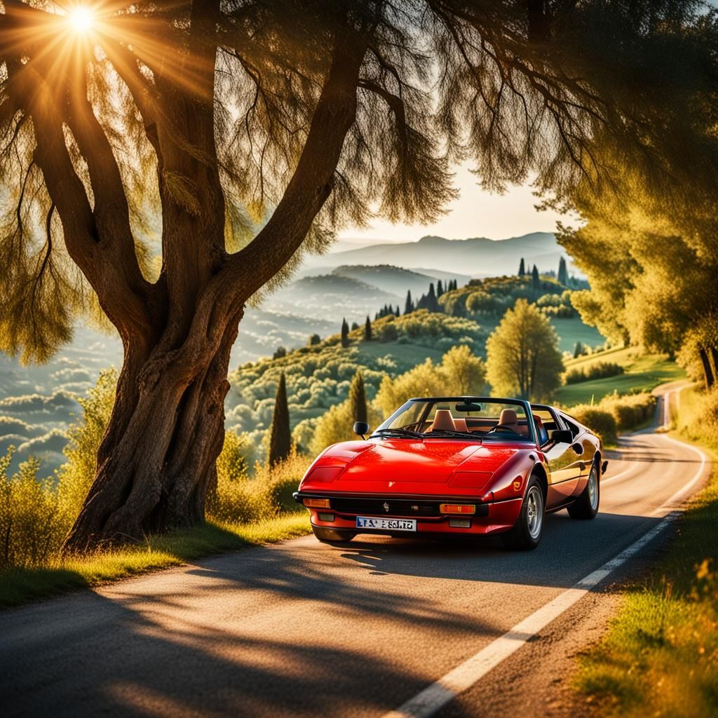 Ferrari 328 GTS on Scenic Italian Route