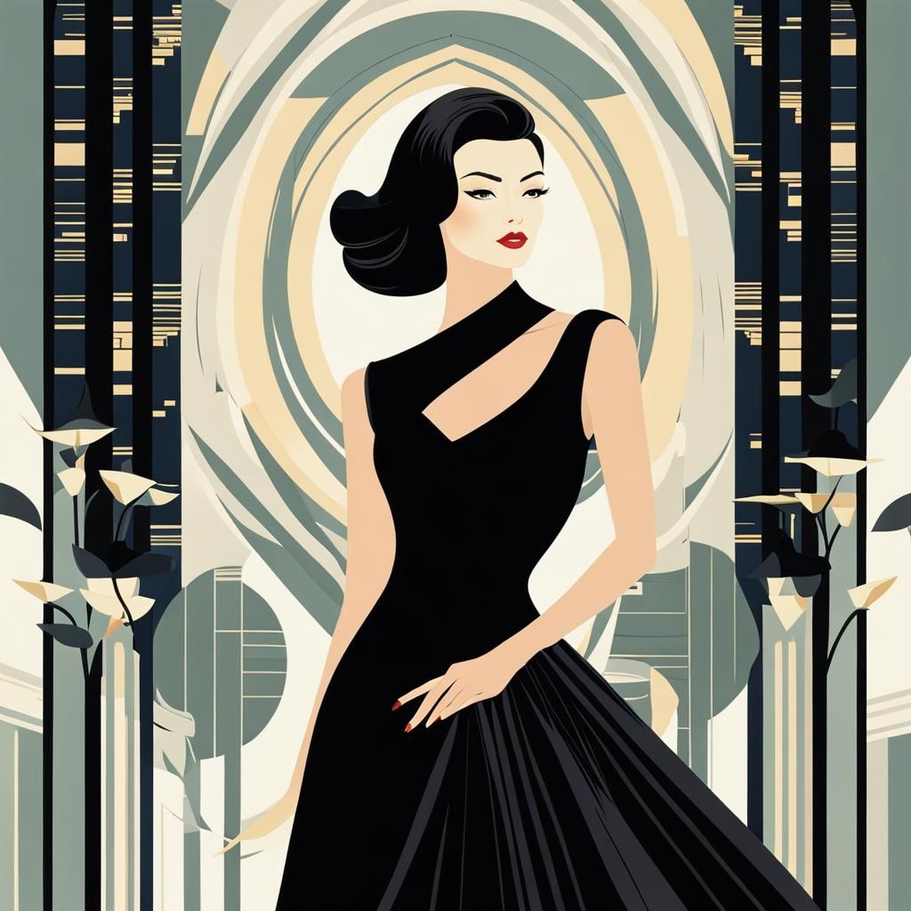 Young Woman in black dress