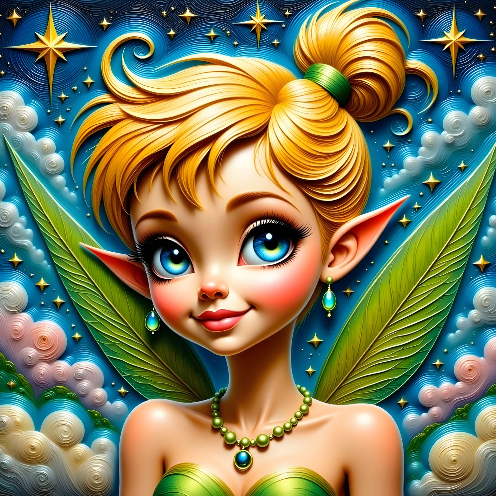 Victorian-Era Fairy in Impasto Oil Paints