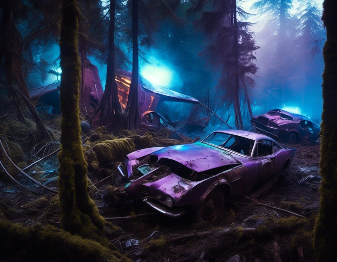 Crashed WWII Rocket Spacecraft in Apocalyptic Ruins