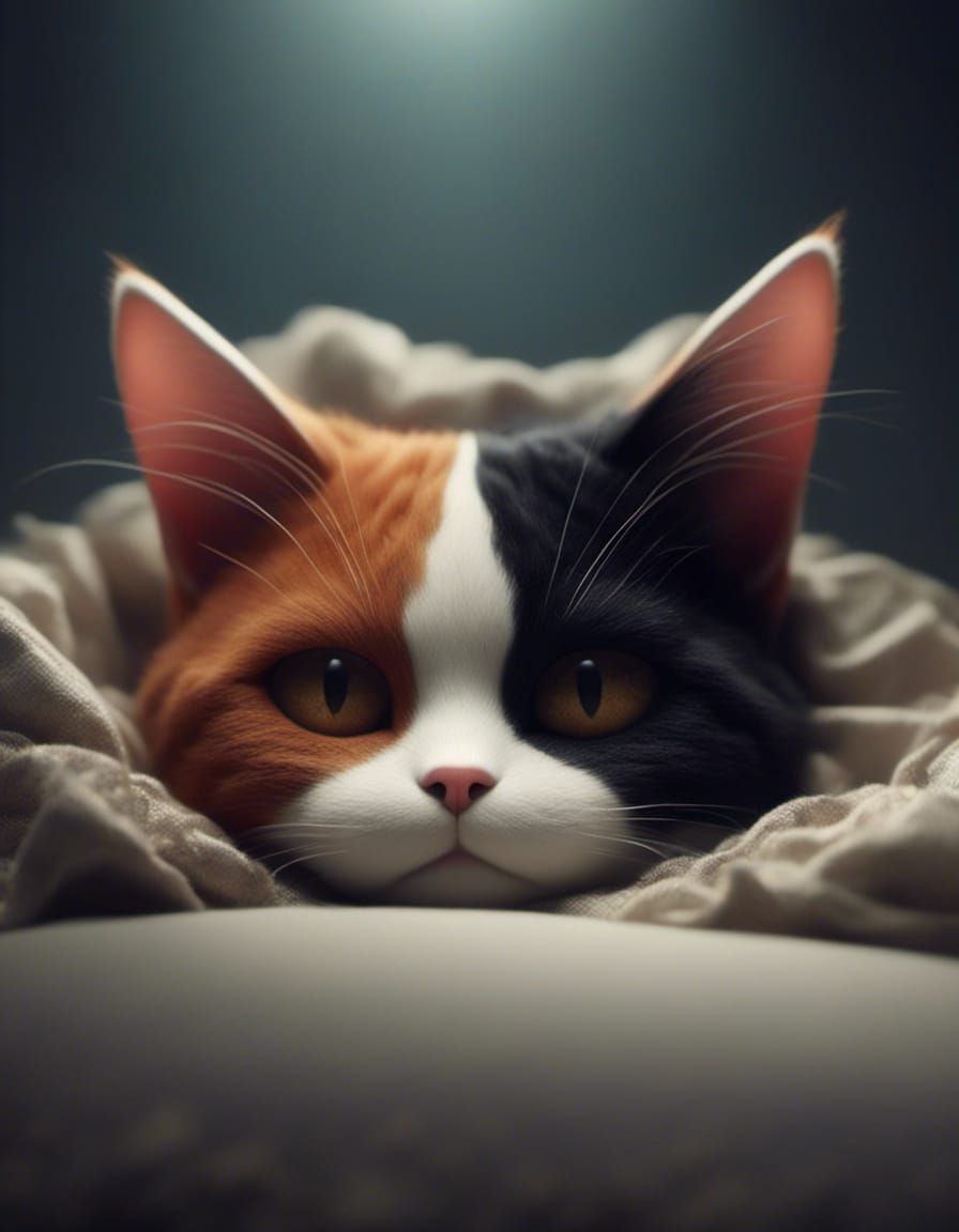 Cute Cat Sleeping on a Chair