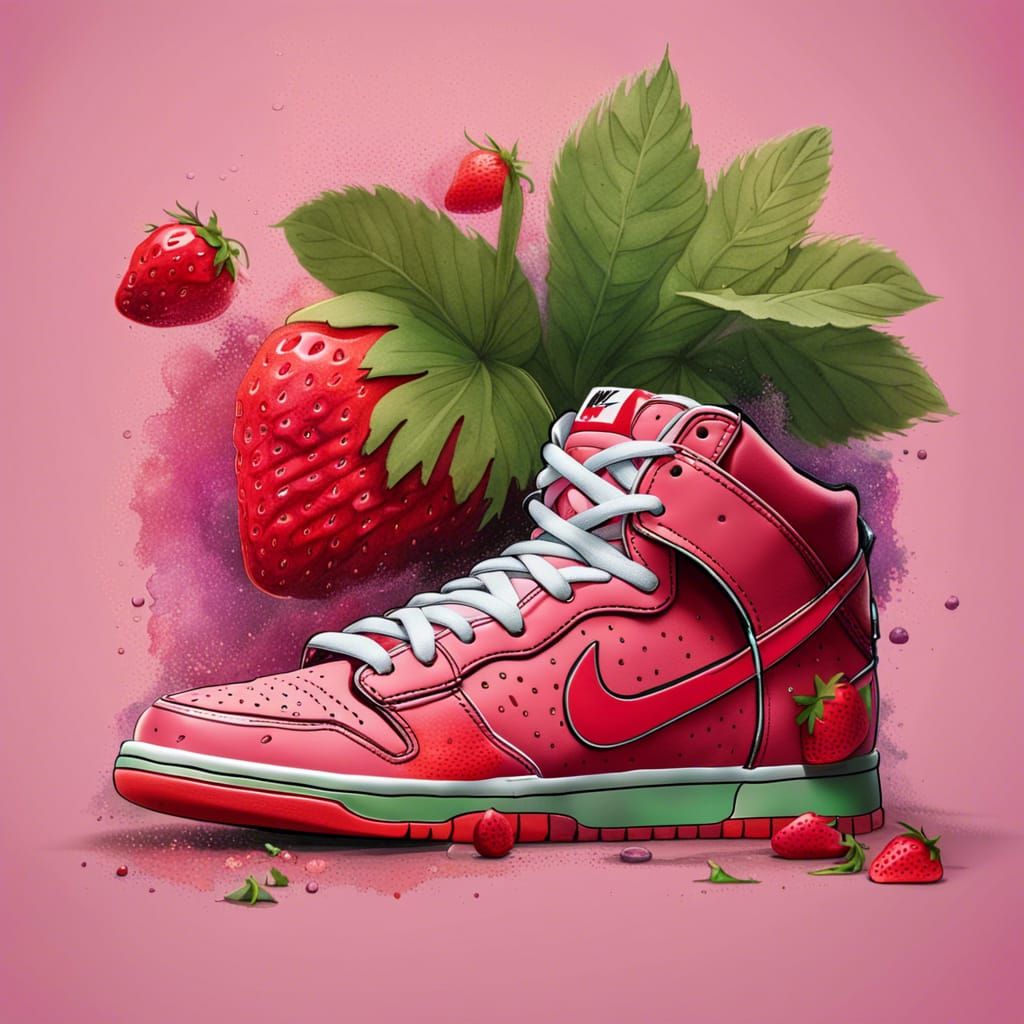 Nike SB Dunk High Strawberry Cough Splash Art