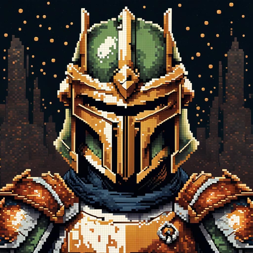 Pixel Art Portrait of a Medieval Hero