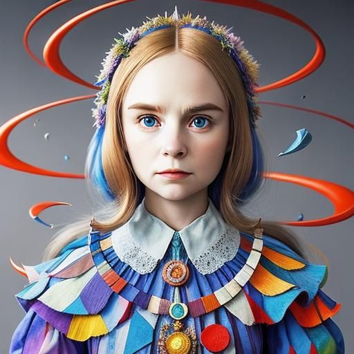 Surrealistic Glamour: A Psychedelic CGI Masterpiece