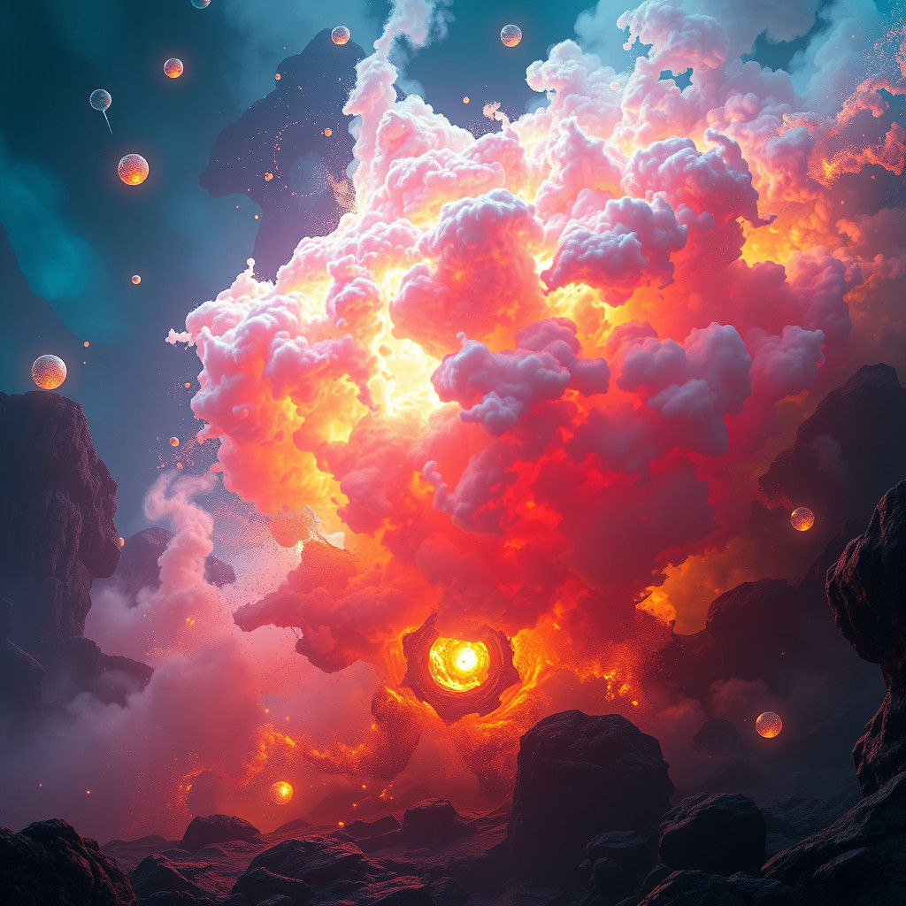 Mystical Realm Fart Explosion in Matte Painting Style