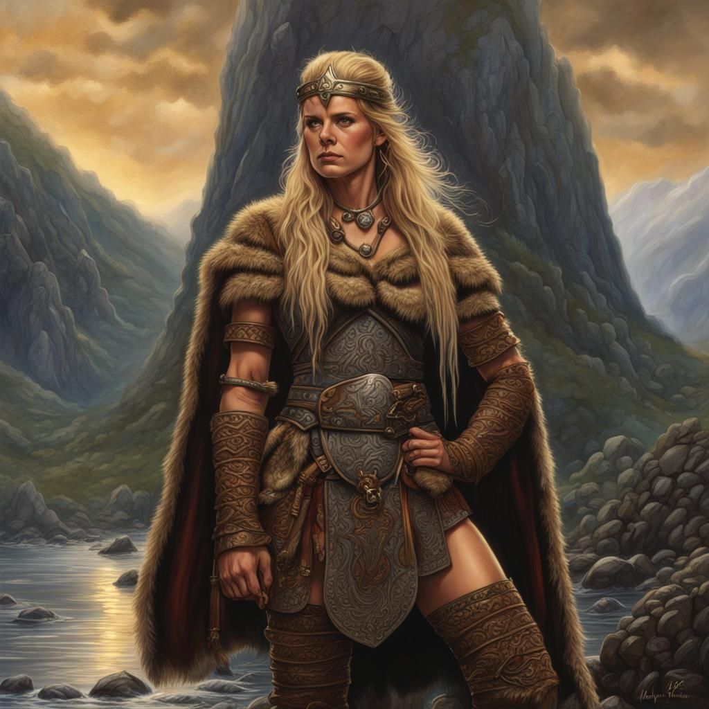 Epic Viking Woman in Fantasy Art Style