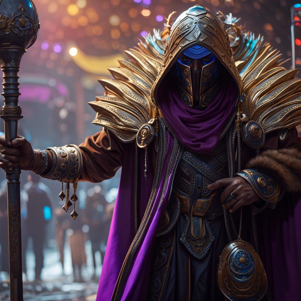 Biopunk Alien Portrait in Ornate Streetwear