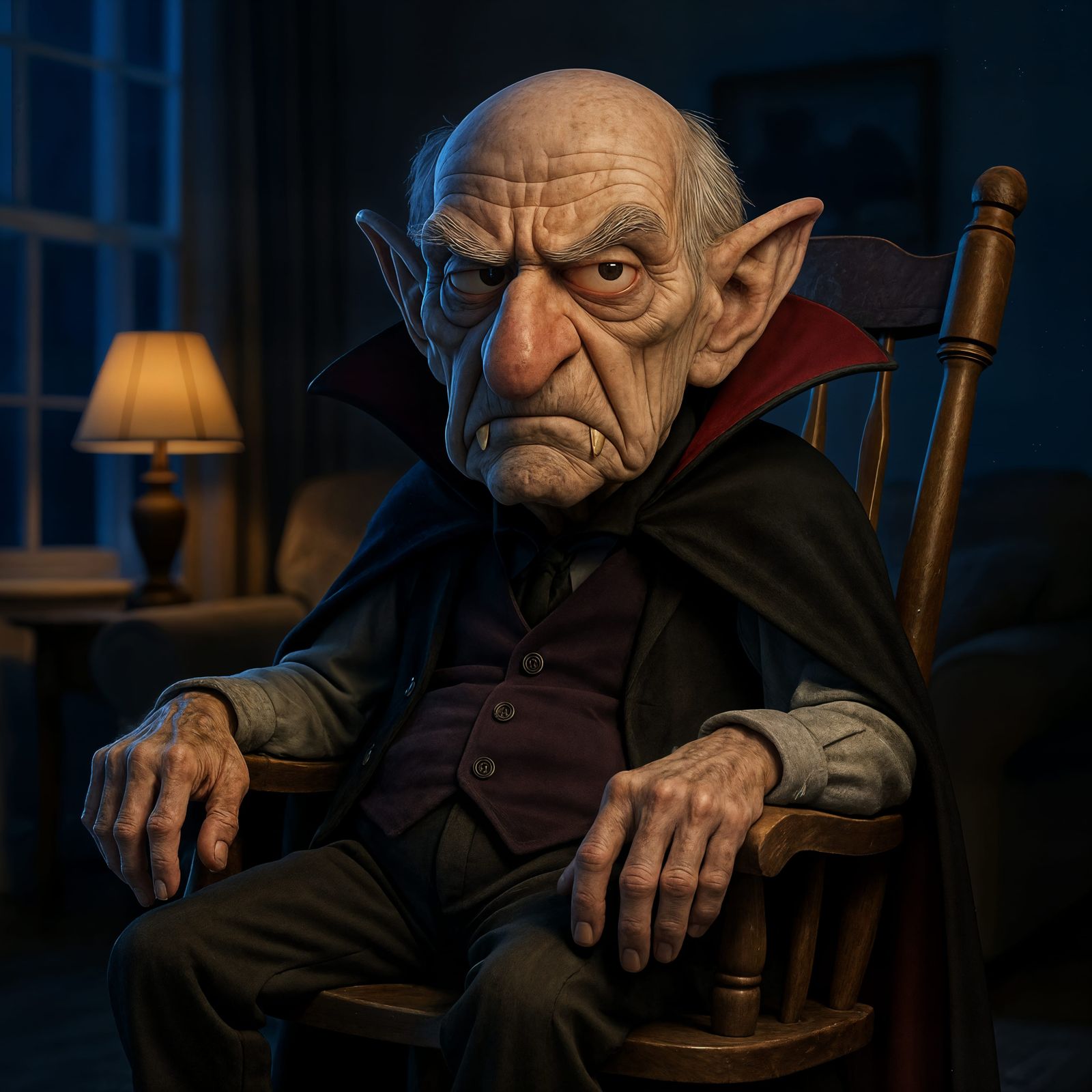 Grumpy Old Vampire Grandpa in CGI