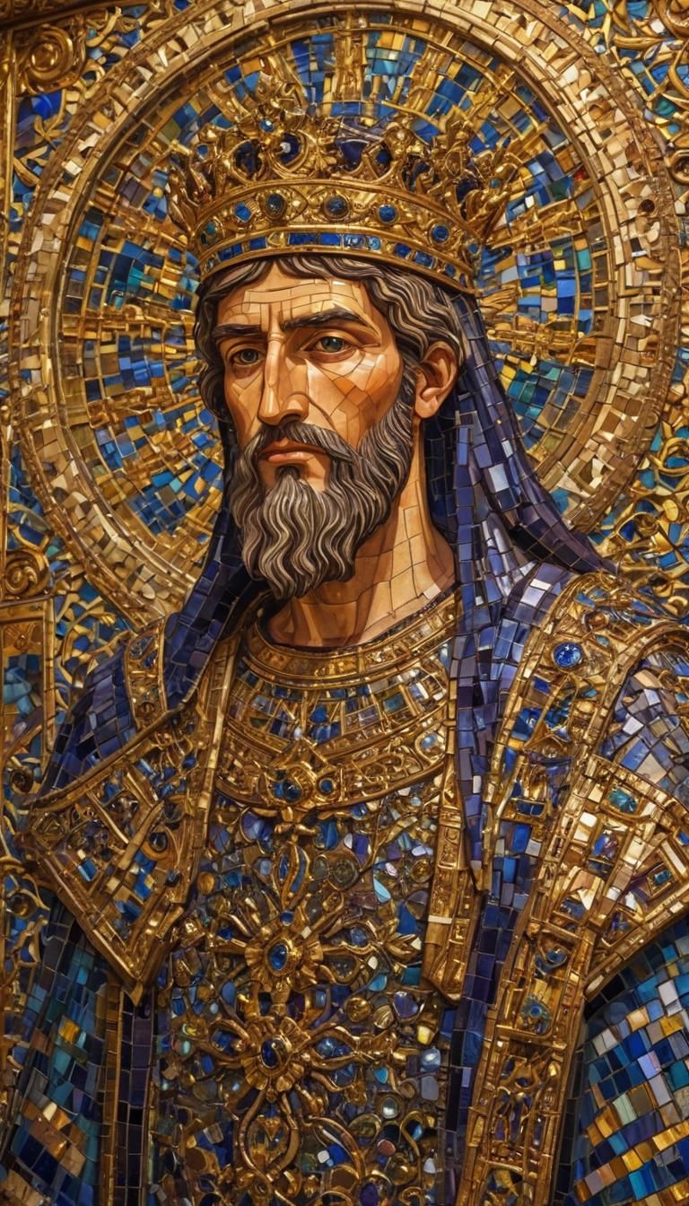 Byzantine Emperor Heraclius Portrait in Golden Light