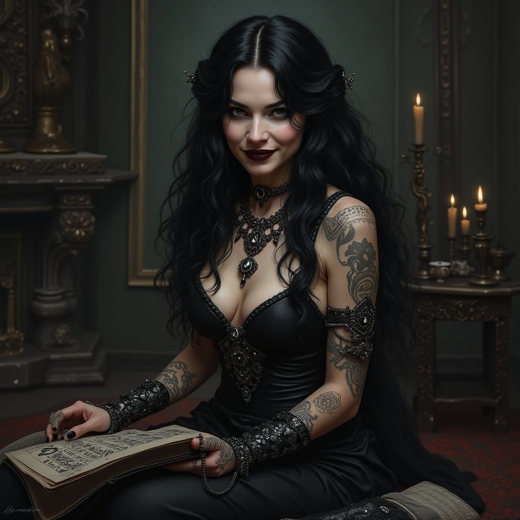 Mysterious Black Magic Enchantress