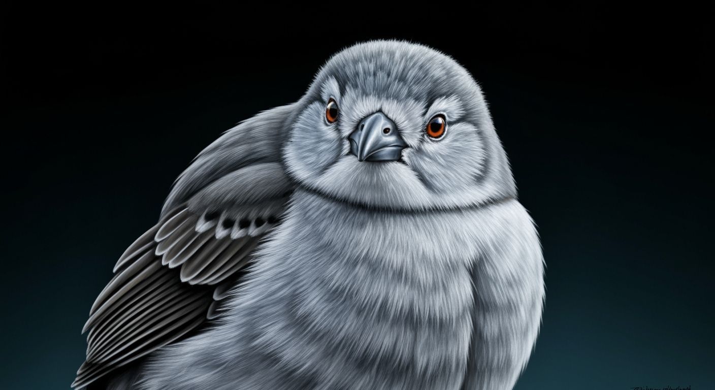 Airbrushed Close-Up of a Fat Bird