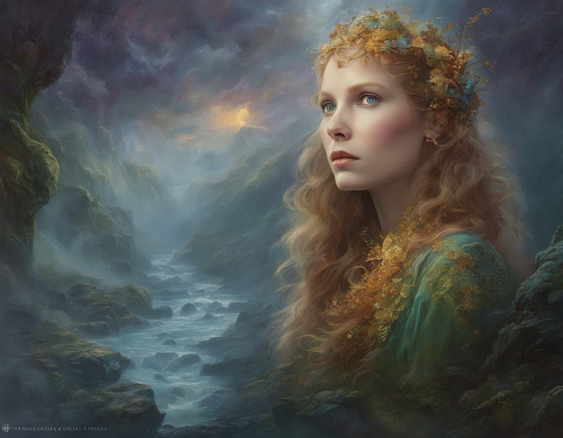 Mia Farrow 1978 Movie Poster in Chalk and Impasto Style