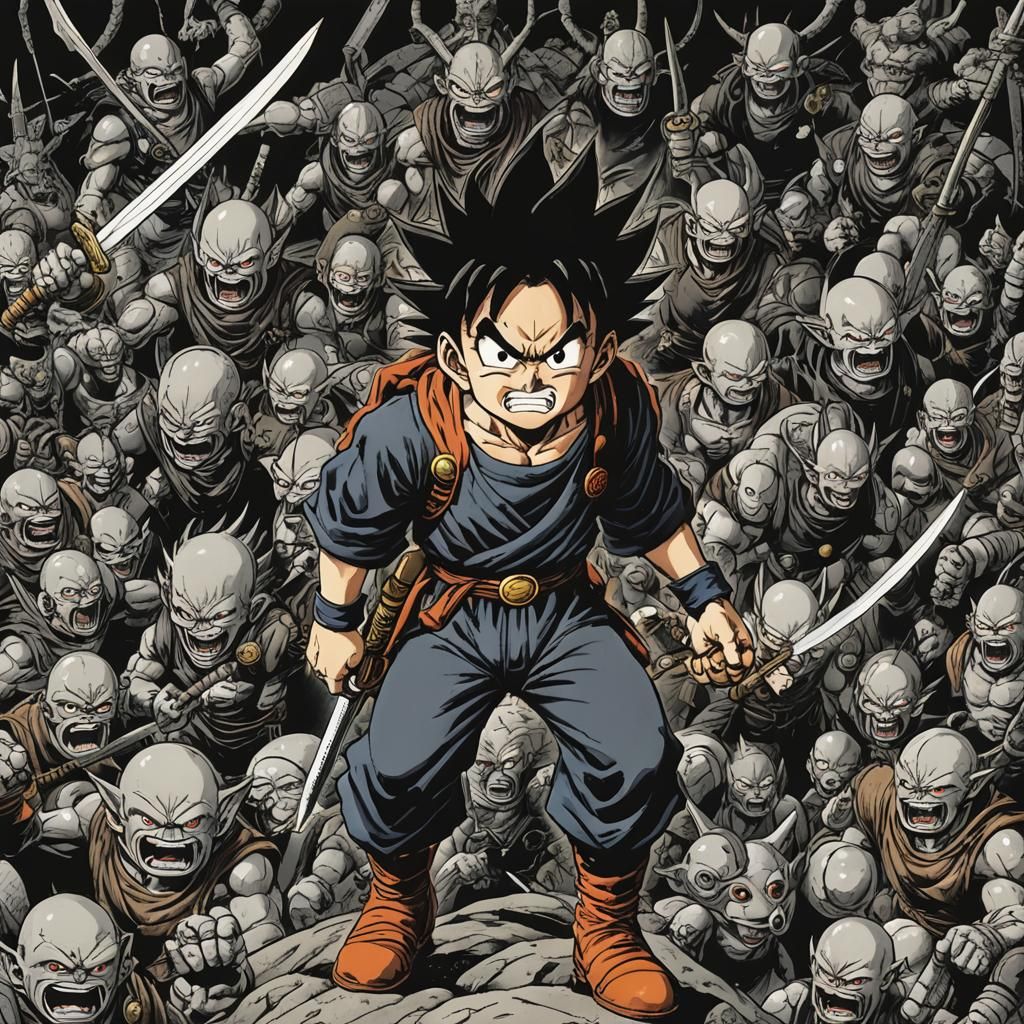 Grimdark Manga Art in Toriyama Style