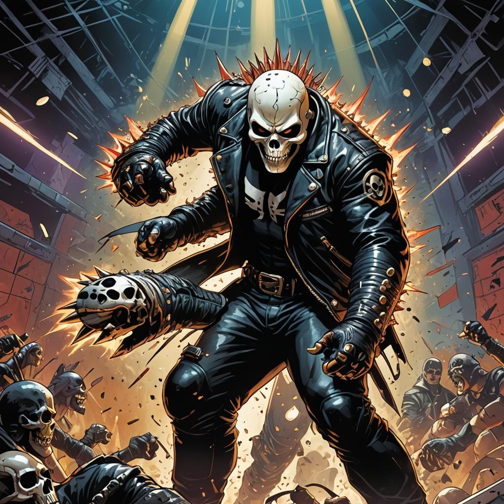 Krossbones: Wrestler in Skull Mask, Comic Book Art